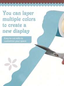 1 Roll 32.8Ft Colorful Classroom Borders For Bulletin Board Scalloped Bulletin Board Borders Trim Bulletin Board Decorations Bulletin Borders For Classroom Bulletin Board Decor, 1pc Scallop Colorful Bulletin Board Border, Back To School Decor, Classroom Bulletin Board Border, Sticker For Bulletin Boards, Desks, Lockers, Chalkboards, Bulletin Boards, Classroom Or Home School Decor - Multicolor - View 2