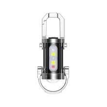 1pc Portable Waist-Clip Keychain Mini Flashlight, Multi-Function Small Powerful Light, Waterproof, Ultra-Wide Floodlight - Black - View 11