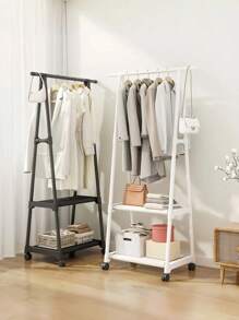 1pc Multifunctional Rolling Coat Rack, Sturdy & Fashionable Floor Standing Garment Rack, Easy To Assemble & Move, Suitable For Living Room, Bedroom, Entryway, Office, Home, Holiday & Christmas Gift, Kids Gift