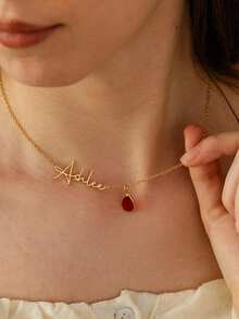 1pc Name Necklace With Birthstone, Custom Birthday Gift, Personalized Name Necklace, Personalized Gifts,Custom Bridesmaids Wedding Gifs For Her