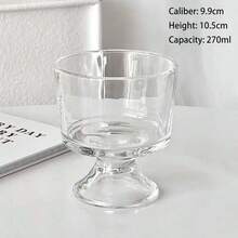 1pc创意玻璃杯透明加厚酸奶布丁甜品杯冰淇淋杯奶昔杯 - 無色 - 查看 12