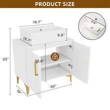 24/30 Inch Bathroom Vanity With Vacuum Forming Counter Top Sink Combo With Shelf - 30" - View 1