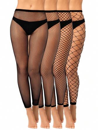 Fishnet Design Pantyhose Stockings 4Pairs