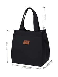 1 st. enfärgad, modern värmeisolerad matlådeväska, med isoleringsskikt av aluminiumfolie, utsökt handväska, arbetsväska, modeväska med halv dragkedja, lämplig för skolan, jobbet, kontoret, camping, dagligt bruk, handväska, skolstartssäsongen - Multifärgad - Visa 8