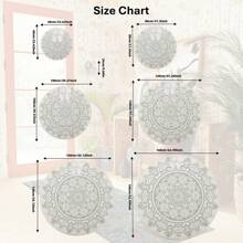 1pc Round Area Rug Bohemian Mandala Pattern Area Mat - Ultra Soft, Comfortable For Bedroom, Living Room, Study, Entryway, Children's Game Room, Office, Dining Room, Room Decor, Nursery As Floor Mat, Cashmere-Like Circle Bedroom Rug, Washable & Non-Slip, Carpet For Living Room - Indoor All-Season Home Decor, Living Room Rug, Rugs For Bed Room, House Decor | Bedroom Decor