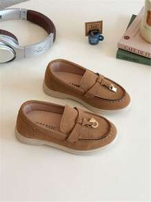 1 par de zapatos planos casuales y versátiles de estilo coreano con suela blanda para niños