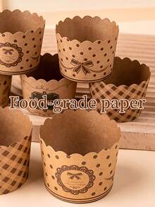 50 قطعة أكواب خبز ورقية صغيرة من الكرافت البني، بطانة ورقية للمافن والكب كيك، غير قابلة للتسرب، للاستخدام مرة واحدة بكميات كبيرة، مناسبة لحفلات الزفاف وعيد الميلاد والتخرج والحلويات