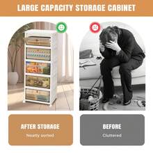 Royalswill 3-5 Tier Stackable Storage Boxes, Storage Boxes With Lids, Extra-Large Stackable Storage Boxes With Wheels And Doors, Suitable For Clothes, Bathrooms, Bedrooms, Living Rooms And Studies, Storage Drawers, Storage Boxes.