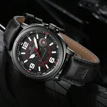 NAVIFORCE Men Quartz Watch High Quality PU Band Calendar Male Wristwatch Auto Date Display Waterproof Watch
