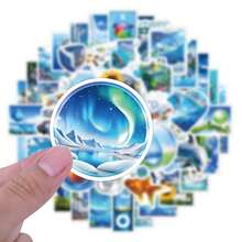 55 piezas de pegatinas Frutiger Aero, pegatinas estéticas con estilo Frutiger Aero para laptop, computadora, teléfono, botella de agua, pegatinas de nostalgia - azul real - Ver 4