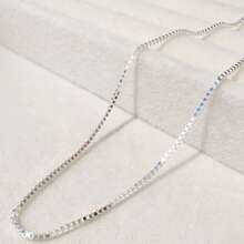 1pc S925 Sterling Silver Fine Chain Necklace, Multiple Styles Simple Elegant Clavicle Chain Neckwear, Christmas Gift
