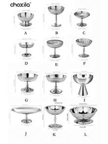 choxila 1个甜点杯、冰淇淋杯、甜点碗、酸奶零食糖果杯、沙拉水果布丁碗、不锈钢托盘、盘子、烛台，适用于派对/节日/庆典/家庭聚会/婚礼/斋月