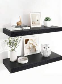 1 PIEZA Estantería flotante para pared, juego de estantes largos de roble rústico para la sala de estar, baño, lavandería, dormitorio, cocina, oficina en casa