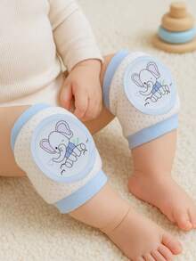 2pcs Baby Knee Pads, Toddler Crawling Knee Protector, Summer Thin Knee Guard For Infants, Anti-Skid Knee Elbow Pads For Children - Blue - View 2