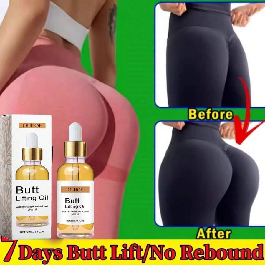 Hip & Buttock Firming Oil – Natural Lifting & Tightening Moisturizer For Body Contouring – Hydrating Essential Oil Blend To Improve Skin Elasticity & Smooth Texture – Non-Greasy Formula, 30ml - 黃色 - 查看 1