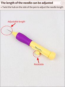 1 قطعة/2 قطعة/4 قطع إبرة تطريز DIY قابلة للضبط الطول مع 3 أطوال مختلفة لرؤوس الإبر