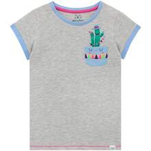 Harry Bear Girls T-Shirt | Girls Cactus T-Shirt | Girls Top | Kids T-Shirts | Official Merchandise | Fast UK Delivery Shipping | Trusted UK Seller | Great Gift For Kids | Perfect For Summer Holidays, Birthdays And Christmas - Grey - View 1