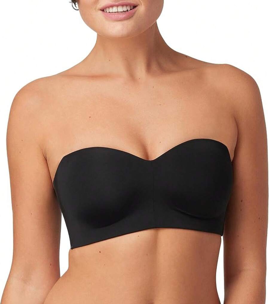 Women's Comfort Strapless, Stay-Put Wireless, Full-Coverage Convertible Bra - Black - View 1
