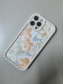 1 件手绘花卉 2D 图形白色哑光竹子全覆盖 TPU 手机壳适用于 16 15 14 13 12 11 Pro Max、A55/54/53/52/51、S24/23/22/21 Ultra - 彩色 - 查看 3