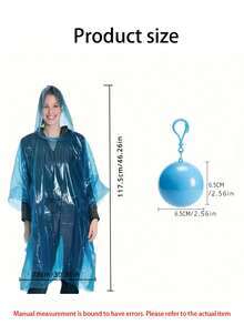 Portable Disposable Compressed Raincoat Ball, Outdoor Travel Camping Waterproof Rain Poncho For Men And Women - Multicolor - View 7