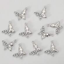 3 Pieces Of DIY Fashion Delicate Butterfly Jewelry Accessories Copper Inlaid Zirconia Plated 18K With Gold And Silver To Choose From Can Make Pendants On Any Jewelry - DIY Butterfly Pendant - View 3