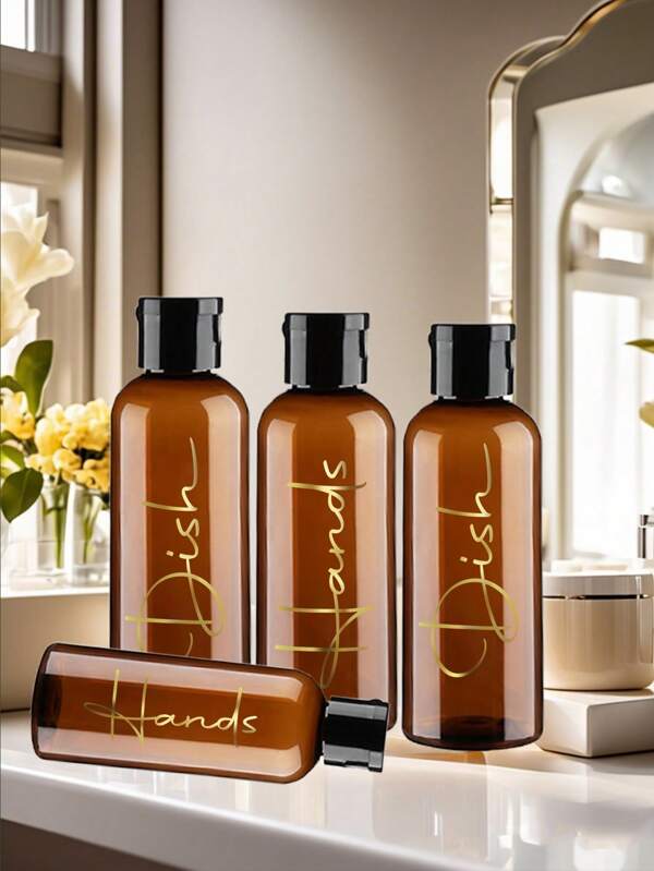 12pcs 3.4oz Brown Flip-Top Travel Bottles – Reusable & Refillable Plastic Containers For Shampoo,Lotion,Body Wash & More Lightweight, Portable Design For Travelers,Business Trips, Camping,Or Party Favors Durable, Leak-Resistant With Easy-Pour Spouts
