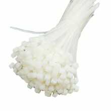 100 piezas de bridas de nylon autoblocantes blancas, ataduras de cables de plástico, correas para sujetar cables