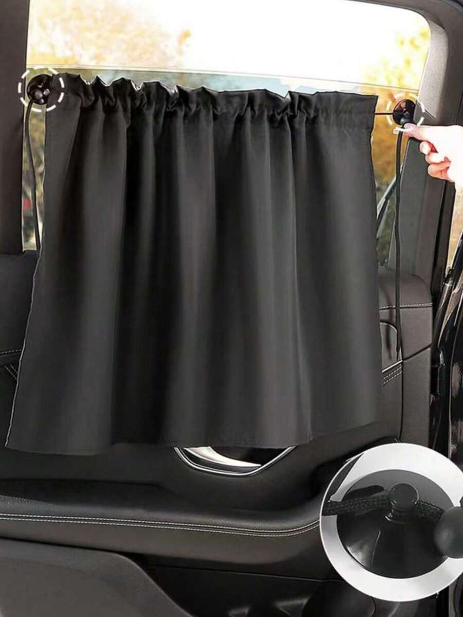 1/2 件黑色遮光窗帘，适用于婴幼儿座椅，汽车吸盘式侧窗遮阳隐私窗帘