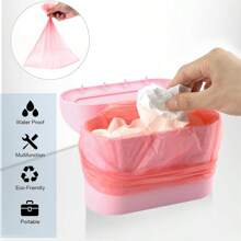 Car Trash Can With Lid , Leak-Proof, 1pc Trash Can + 1 Rolls Of Garbage Bags, Car Storage Box, Car Organizer, Car Side Door Hanging Storage Box, Mini Creative Car Trash Can, Portable Hanging Trash Can For Vehicle Organization, Suitable For A Wide Range Of Vehicle Models, Car Interior Accessories