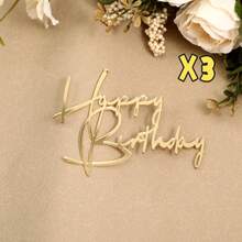 1PC/3PCS Happy Birthday Cake Topper Set - Colorful Party Decorations For Cakes & Dessert Tables, Perfect For Birthday Celebrations - Style a - View 10