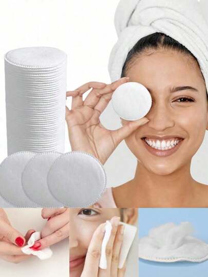 New About 100 Pieces Of Disposable Round Makeup Pads Makeup Remover Pads Facial Cleanser Travel Portable Set 6*6cm3 Layers Thickened, Disposable Round Makeup Pad Makeup Remover Pad Facial Cleanser Travel Portable Set