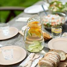 50pcs 6/8 Inch Thick Plates, Sugarcane Fiber Paper Plates, Cake Dessert Plates, Barbeque Plates For Home Kitchen Restaurant Picnic Camping Party, Party Supplies, Tableware - Multicolor - View 4