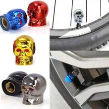 Set di 2/4 coperchi universali per valvole a forma di teschio, realizzati in lega di rame, antiruggine e resistenti alla corrosione, adatti per modifiche automobilistiche (disponibili in più colori, adatti per auto, camion, motocicli e biciclette)