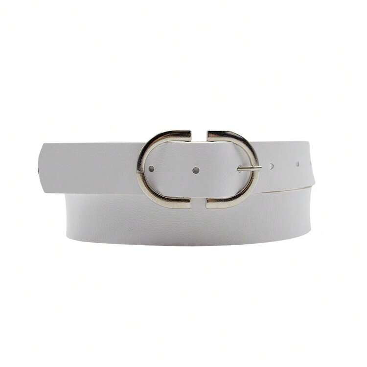 Kit 2 Women's Belt 2D Double Inverted Round Buckle Current Fashion Winter Summer 96040K2 - Caramel and White - View 5