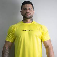 DRY FIT SHIRT KIT GYM T-SHIRT LIGHT TRAINING WITH UV+35 PROTECTION SUMMER All Loose - ĐEN + VÀNG + TRẮNG - Xem 2