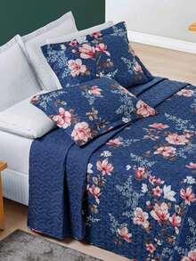 200 Thread Count Double-Sided 3-Piece King/Queen/Double/Single Floral Print Avere Bedspread - 魔法 - 查看 2