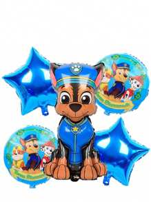 Paw Patrol 5 Stücke Hunde Team Patrouille Aluminium Folie Ballon Set, Kies, Archie, Flauschige Kombination Geburtstags Szene Dekoration Luftballon