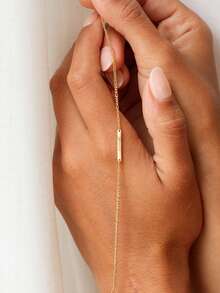 1pc Minimalist Nameplate Can Be Customized With Stainless Steel Bracelet, Small Combination Chain, 18k Gold Plated Stainless Steel Necklace, Including Exquisite High-End Gift Box, Can Be Used As Daily Gift, Holiday Gift