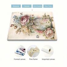 1 szt./3 szt. Retro kwiatowy dekoracyjny drewniany znak wiszący obraz, kreatywna i prosta dekoracja domu, dekoracja salonu, sypialni, jadalni, kawiarni, dekoracja pulpitu i ściany, artystyczny obraz na płótnie bez ramy, obraz na płótnie w ramie, drewniany obraz wiszący, wiszący obraz w formie zwoju, wielofunkcyjna dekoracja ścienna i pulpitu, idealny prezent dla rodziny i przyjaciół.