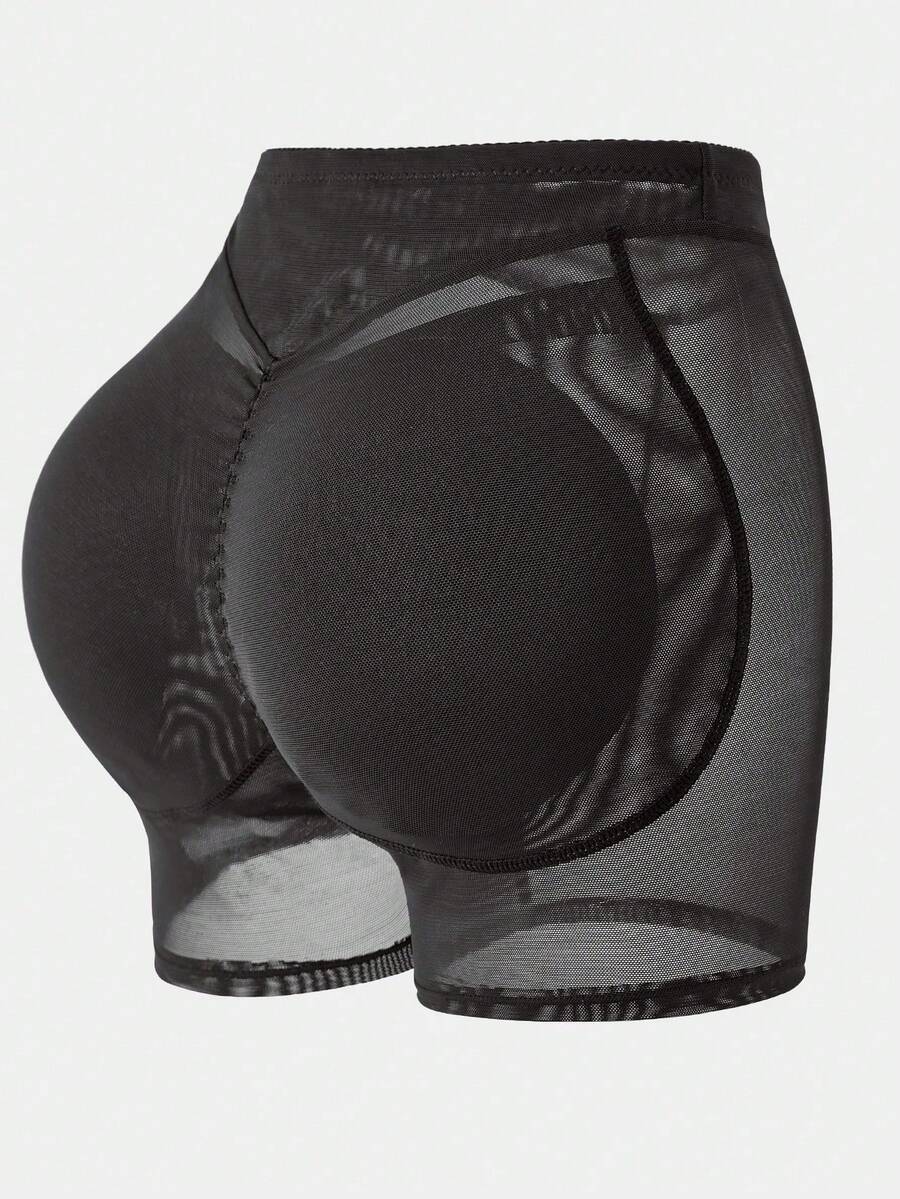 1pc Women Butt Lifter Shorts With Removable Padded Inserts, Sexy Figure Shaping Seamless Tummy Control Panties - Black - View 1