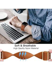 Pulseira de Relógio de Nylon Compatível com Apple Band, Macia, Respirável e Elástica, Pulseira de Relógio de Nylon Esportiva Compatível com Apple Watch 38/40/41/42/44/45/46/49mm, Pulseira de Relógio Compatível com Apple Watch Ultra/11/10/9/8/7/5/6/4/3/Se, Pulseiras de Relógio Masculinas e Femininas, Ajuste o Comprimento à Mão, Fácil de Usar