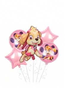 Paw Patrol 5 Stücke Hunde Team Patrouille Aluminium Folie Ballon Set, Kies, Archie, Flauschige Kombination Geburtstags Szene Dekoration Luftballon