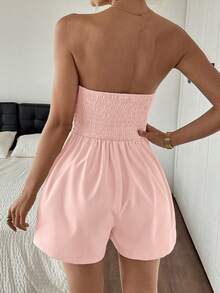 Women's Elegant Solid Color Jumpsuit, Suitable For Daily Shopping, Afternoon Tea, Light Parties And Other Occasions - Pink - View 2