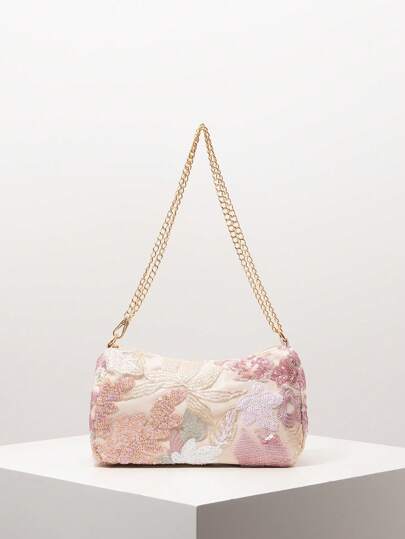 Sequin Shoulder Bag, Bridal Party & Prom Accessories, Glittering Sequin Bag For Women, Elegant Wedding Items, Random Pattern Shiny Prom Clutch, Sparkling Sequin Bags Ladies Elegant