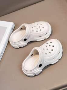 一脚蹬镂空凉鞋，女童透气轻便拖鞋，适合室内家居浴室，四季皆宜