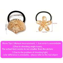 1/2/3件金紫荆花发带后马尾发带女士高端海星贝壳发带发饰发带发圈花形发带花形发饰发绳海星贝壳发绳弹力发带发饰高弹力马尾辫固定器完美礼物返校