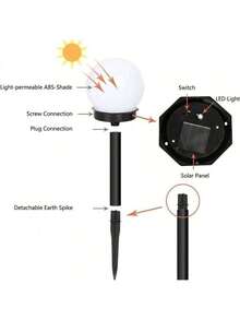 3 Stück Solar-Kugelleuchten für den Weg, 3 LED Outdoor wasserdichte dekorative Solar-Kugelleuchten für Garten, Rasen, Gehweg, Outdoor Halloween Dekoration, Outdoor Weihnachtsdekoration