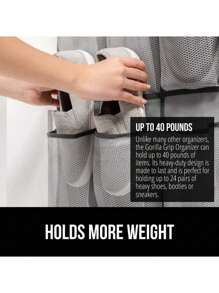 1pc /12//28/35/14/40 Pockets Available Mesh Bag Shoe Storage Rack, Closet Door Hanging Organizer, Large Pockets Hanging Shoe Rack For Closet Mesh Back Of Door Shoe Storage Door Hanger, Over The Door Shoe Organizer Closet Hanging Shoe Holder Hanger, For Space Saving – Breathable Over-The-Door Shoe Organizer For Sneakers, Heels, Slippers & Kids Shoes