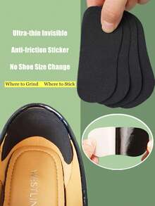 4pcs/Set High Heel Shoe Leather Anti-Friction Patches, Self-Adhesive Invisible Repair Patches, Soft And Sweat-Absorbent, Suitable For Various Shoe Damage Repair - 4 Pieces (2 Large and 2 Small) - View 11