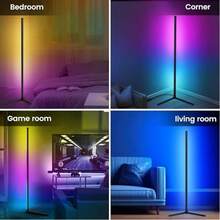 LED Wall Corner Lamp, USB POWERED RGB Corner Floor Lamp With APP,Remote Control And Timing Function Color Changing, 16 Million Colors & 68+ Scene Color Changing Ambience Light With Music Sync For Living Room, Bedroom, Gaming Room. - 黑色 - 查看 8